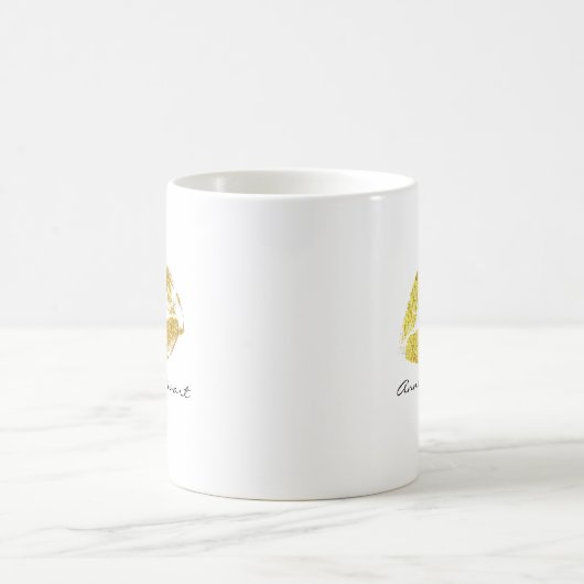 Gold Lippen Kaffeetasse (Mittel)