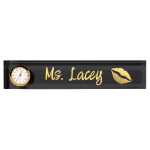 Gold Lippen Namensplakette