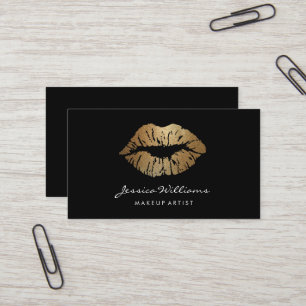 Gold Lippen schwarz machen Visitenkarte