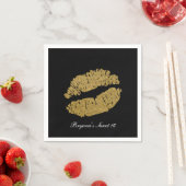 Gold Lips Imitate Sparkasse Kiss Beauty Makeup Par Serviette (Beispiel)