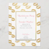 Gold Lips Junggeselinnen-Abschied Einladungen (Vorne/Hinten)