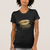 Gold Lips Kiss Gold Glitzer XOXO T-Shirt (Vorderseite)