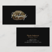 Gold Lips Kiss Makeup Beauty Glam Chic Black Visitenkarte (Vorne/Hinten)