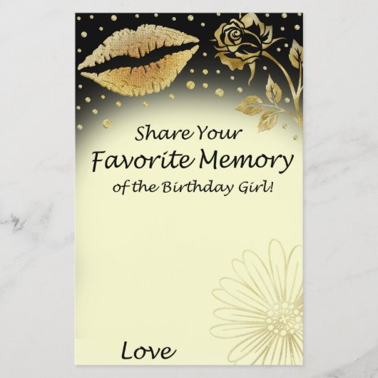 Gold Lips Lieblingsgedächtnis der Geburtstagskarte (Vorderseite)