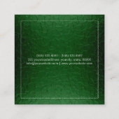 Gold Lips machen Künstler zu einem modernen grünen Quadratische Visitenkarte (Rückseite)