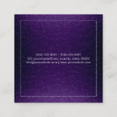 Gold Lips Makeup Artist Modernes Lila Metall Quadratische Visitenkarte (Rückseite)