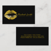 Gold Lips Makeup Artist Visitenkarte (Vorne/Hinten)