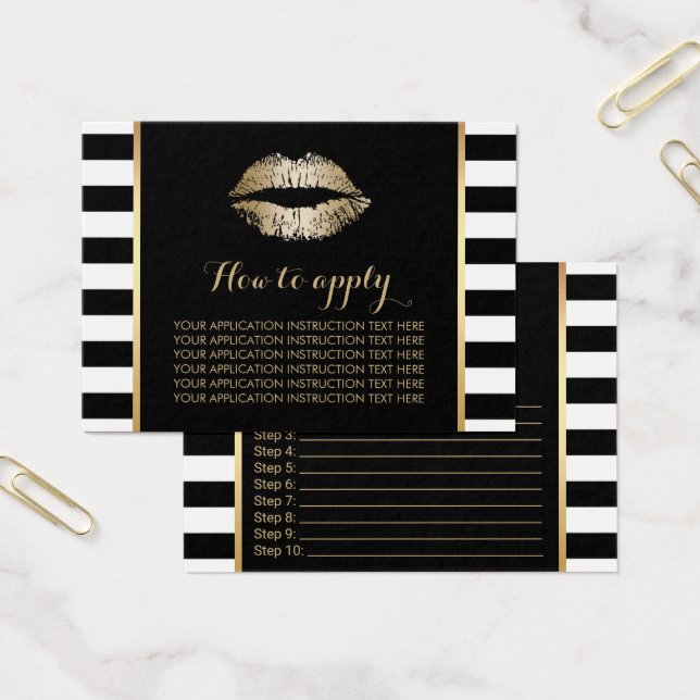Gold Lips Moderne Streifen Anwendungsinstruktionen (Büro)