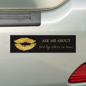 Gold Lips schwarz drucken frag mir über Werbung Autoaufkleber (Auf Auto)