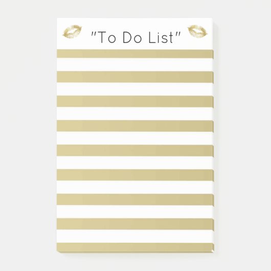 Gold Lips "To Do List" Post-it Klebezettel (Vorderseite)