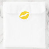 Gold Lipstick Print Runder Aufkleber (Tasche)