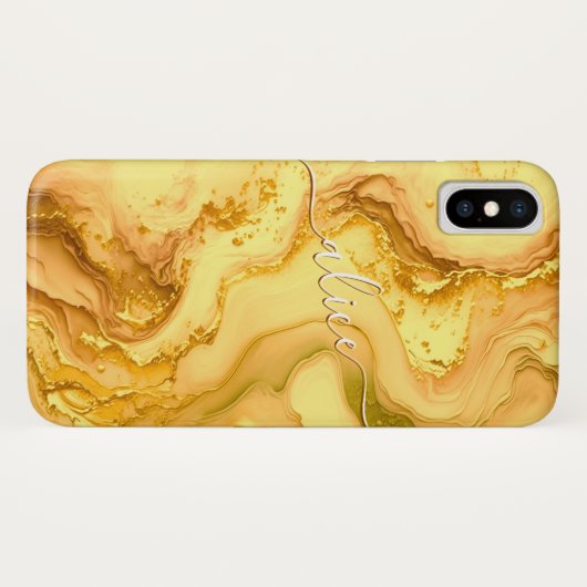Gold liquide personalisierbare Bezeichnung mit Swa Case-Mate iPhone Hülle (Rückseite (Horizontal))