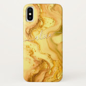 Gold liquide personalisierbare Bezeichnung mit Swa Case-Mate iPhone Hülle (Rückseite)