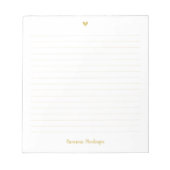 Gold Little Heart Handwritten Name Lined Notizblock (Vorderseite)
