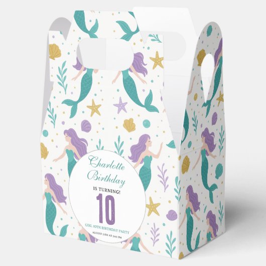 Gold Little Mermaid 10th Birthday | Under the Sea Geschenkschachtel (Geöffnet)