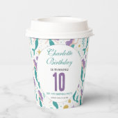 Gold Little Mermaid 10th Birthday | Under the Sea Pappbecher (Rückseite)