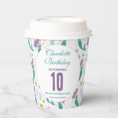 Gold Little Mermaid 10th Birthday | Under the Sea Pappbecher (Vorderseite)