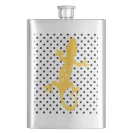 Gold Lizard Schwarz-weiß Polka Dotask Flachmann