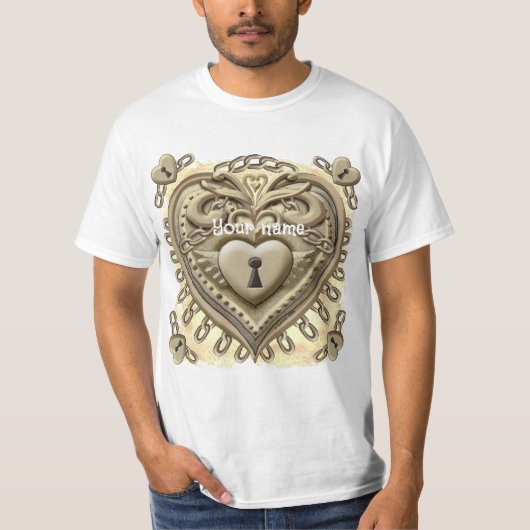 Gold lock Heart T-Shirt (Vorderseite)