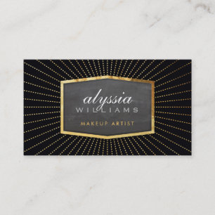 GOLD LOGO Art Deko Eleganter Sonnenbrand in Schwar Visitenkarte
