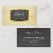 GOLD LOGO Art Deko elegantes, hübsches Gelb Buke Visitenkarte (Vorne/Hinten)