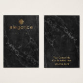 Gold Logo Black Marble Earring Display Card (Vorne & Hinten)