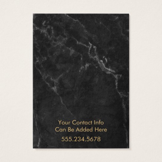 Gold Logo Black Marble Earring Display Card (Rückseite)