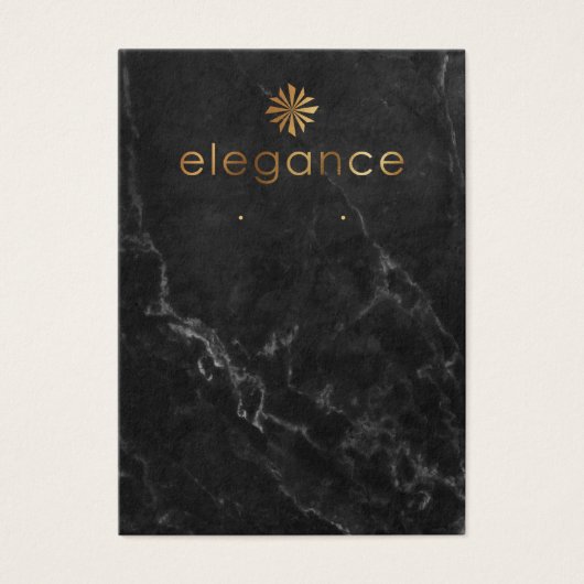 Gold Logo Black Marble Earring Display Card (Vorderseite)