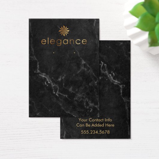 Gold Logo Black Marble Earring Display Card (Schreibtisch)