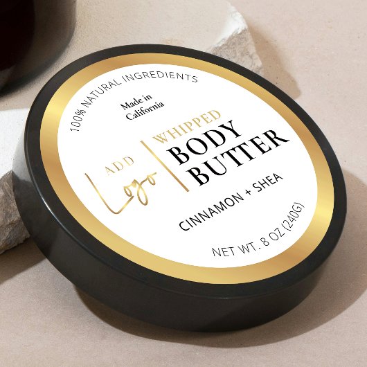 Gold Logo Body Butter JAR Round-Product-Label Runder Aufkleber