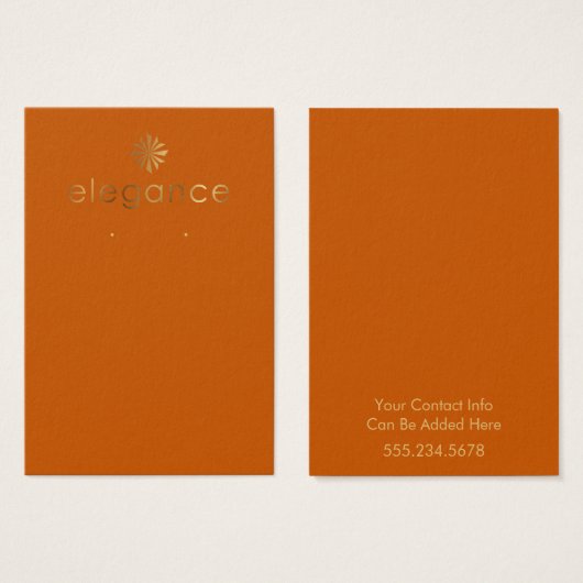 Gold Logo-Burnt Orange Earring Display Card (Vorne & Hinten)