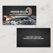 Gold-Logo | Dunkle Metallstruktur | Motor Visitenkarte (Vorne/Hinten)