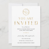 Gold Logo Elegant & Chic Business Event Gala Einladung (Vorderseite)