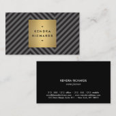 Gold-Logo für das Retro-Muster Schwarz und Grau Visitenkarte (Vorne/Hinten)