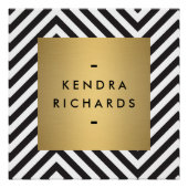 Gold-Logo für das Retro-Schwarz-Weiß-Muster Poster (Vorderseite)