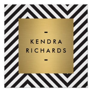 Gold-Logo für das Retro-Schwarz-Weiß-Muster Poster