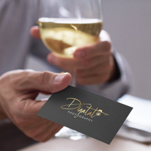 Gold-Logo für digitale Fotografie, moderne Typogra Visitenkarte