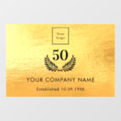 Gold Logo Geschäftsjahre Service Fensteraufkleber (Blatt)
