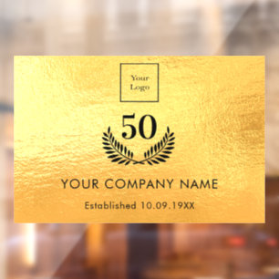 Gold Logo Geschäftsjahre Service Fensteraufkleber