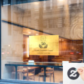 Gold Logo Geschäftsjahre Service Fensteraufkleber (Café-Fenster)