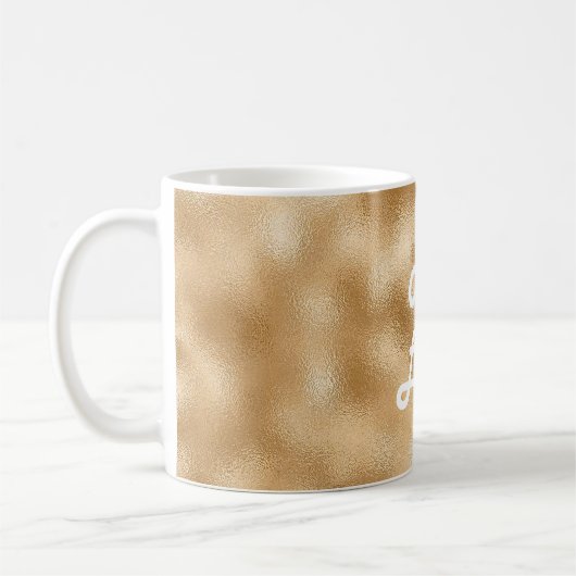 Gold-Logo Kaffeetasse (Links)