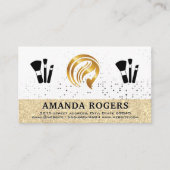 Gold-Logo | Makeup Brushes Visitenkarte (Vorderseite)
