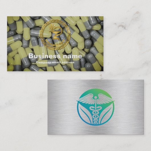 Gold Logo-Medizin-Visitenkarte Visitenkarte (Vorne/Hinten)