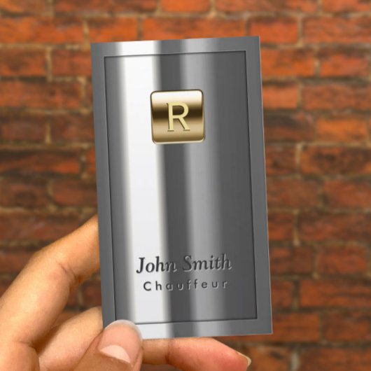 Gold Logo Metallische Chauffeur Visitenkarte