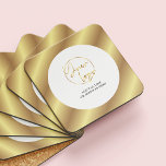 Gold-Logo Modernes Business-Marketing Corporate-Ge Getränkeuntersetzer<br><div class="desc">Mit diesen Untersetzer für das White & Gold Business Logo erstellen Sie individuelle Coaster für Ihr Getränk. Moderne Imitate mit goldenem Design,  Logo in der Mitte und individueller Text. Ideal,  um Ihr Geschäft zu fördern und als Geschenk für Kunden,  für Veranstaltungen oder in Ihrem Büro zu nutzen.</div>