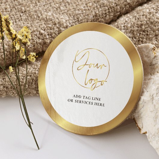 Gold Logo Real Anwesen Corporate Business Event Runder Pappuntersetzer