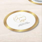 Gold Logo Real Anwesen Corporate Business Event Runder Pappuntersetzer (Angewinkelt)