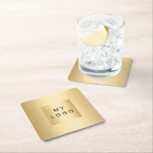 Gold-Logo Rechteckiger Pappuntersetzer (Vor Ort)