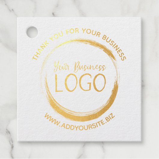 Gold Logo Vielen Dank für Ihr Unternehmen Geschenkanhänger (Vorderseite)