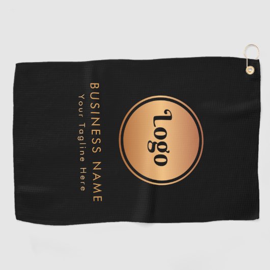 Gold-Logos und Unternehmen für benutzerdefiniertes Golfhandtuch (Horizontal)